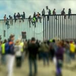 migrants at the border wall