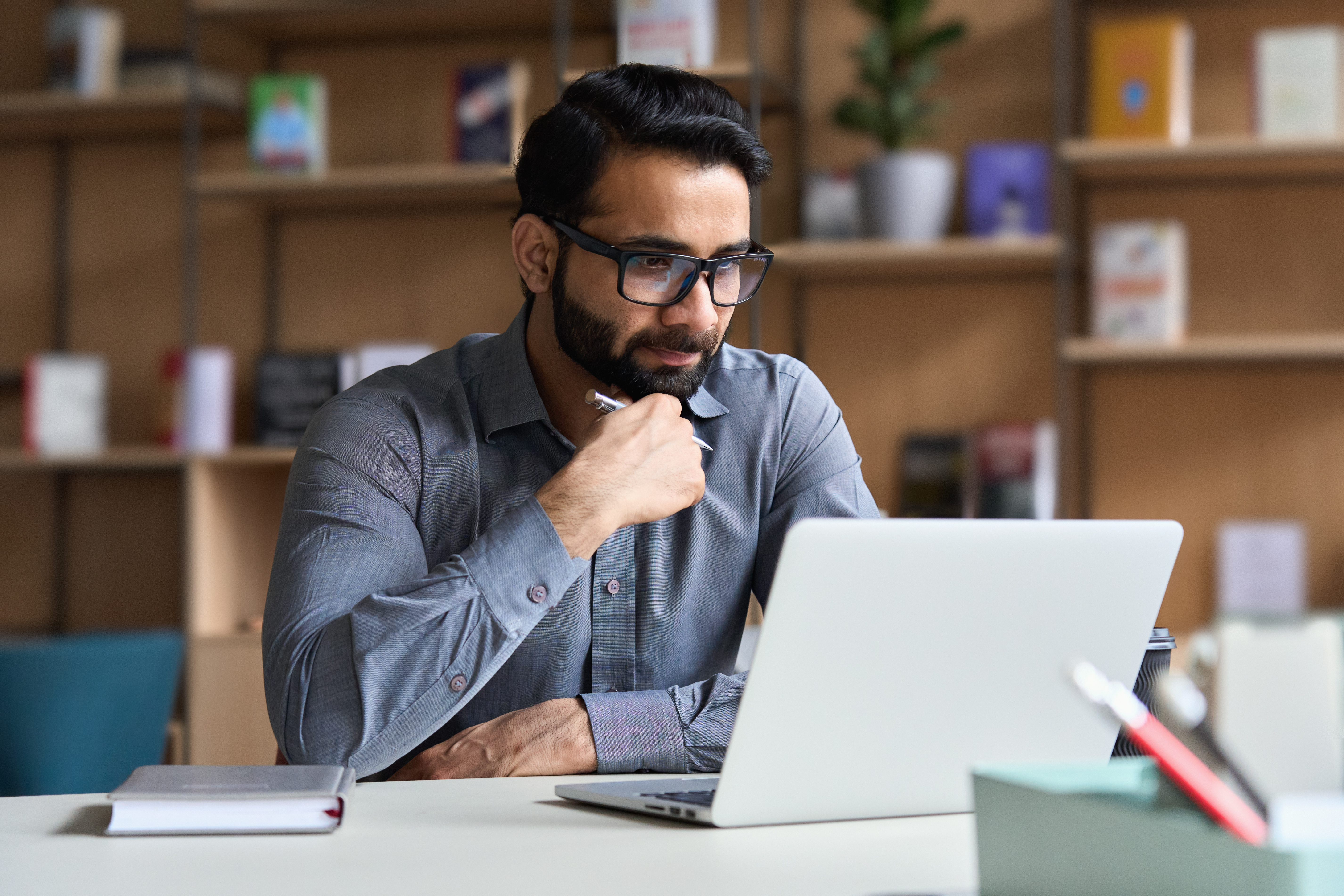 Man looking at computer