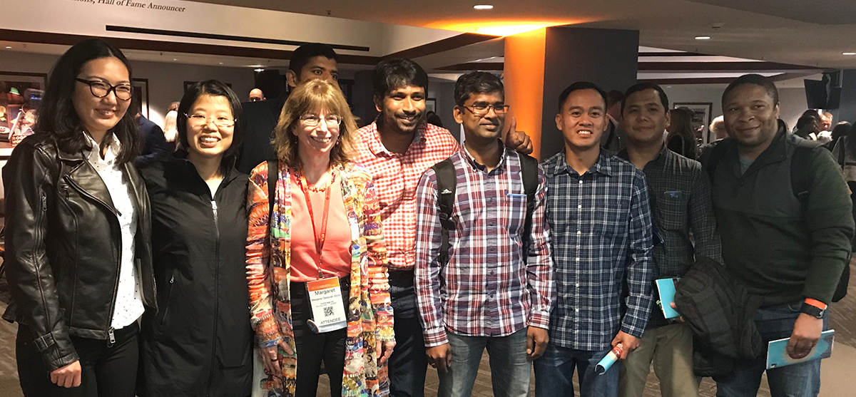 Retired Lieutenant Colonel and MAP volunteer attorney Margaret Stock with military service members, AILA Annual Conference, San Francisco, June 2018.