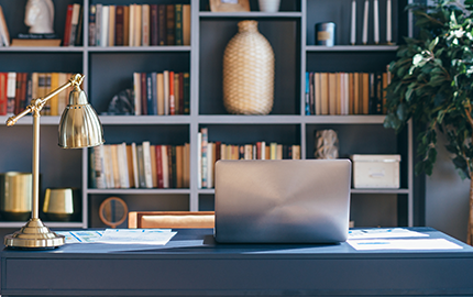 Image of a Desk and Bookcase