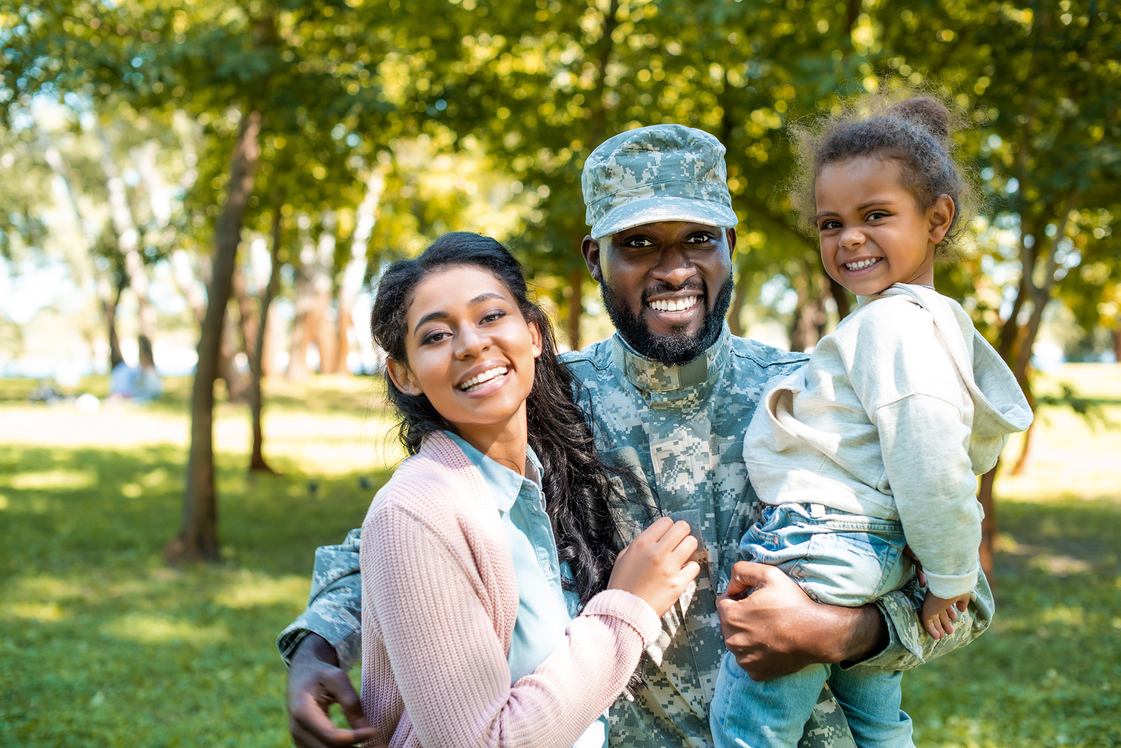 Soldier with family