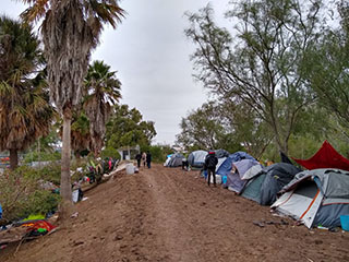 Tent city at Matamoros, Mexico